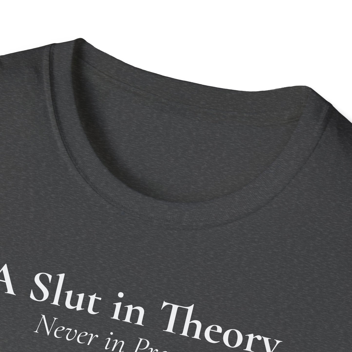 "A Slut in Theory, Never in Practice" T-Shirt