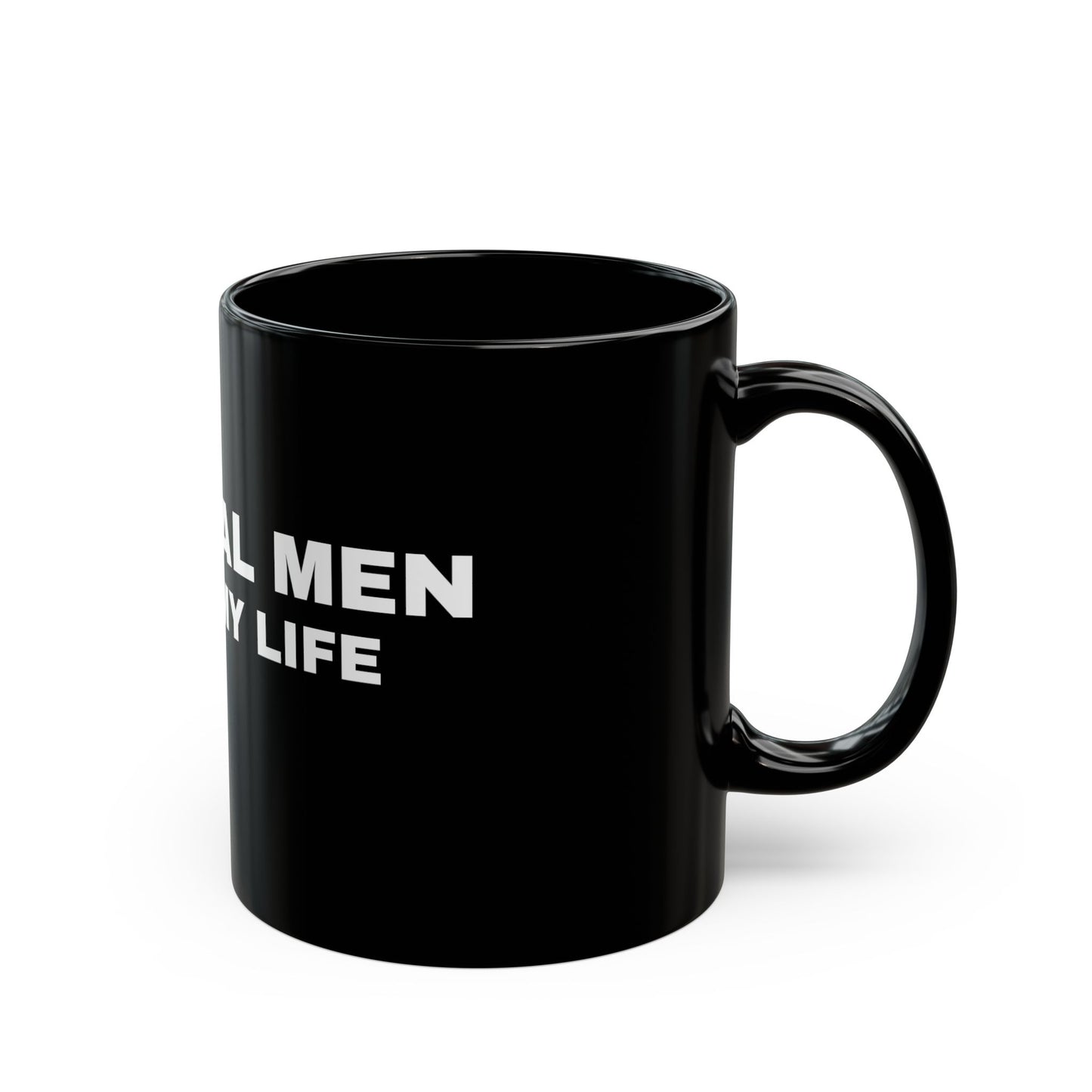 "FICTIONAL MEN RUINED MY LIFE" Black Mug (11oz & 15oz)